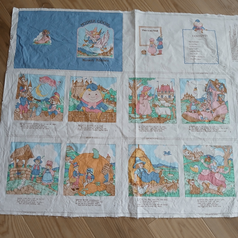 Mother Goose Nursery Rhymes DIY Fabric Book